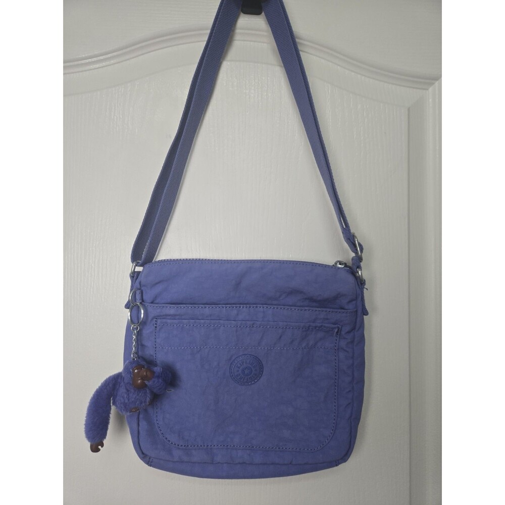 Kipling Sebastian Handbag Crossbody Shoulder Bag Monkey Womens Blue Periwinkle